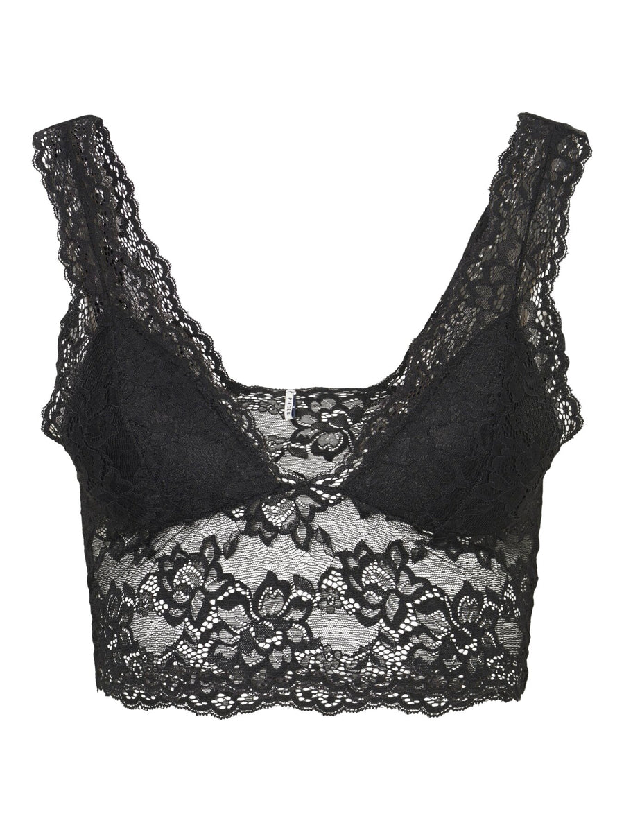 Bralette mit Spitze "gldLINANEW" in schwarz