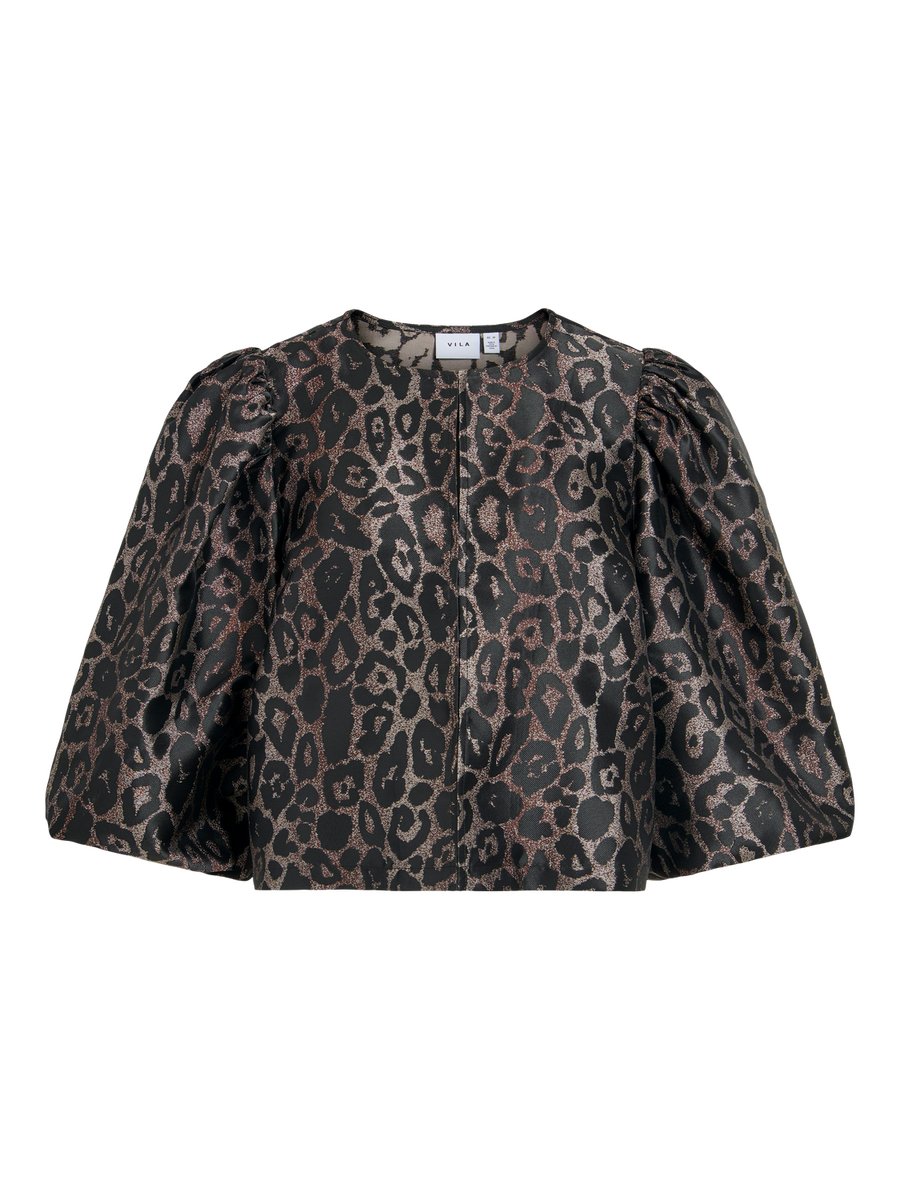 Top "gldNUNA" aus Leomuster in Black Beauty