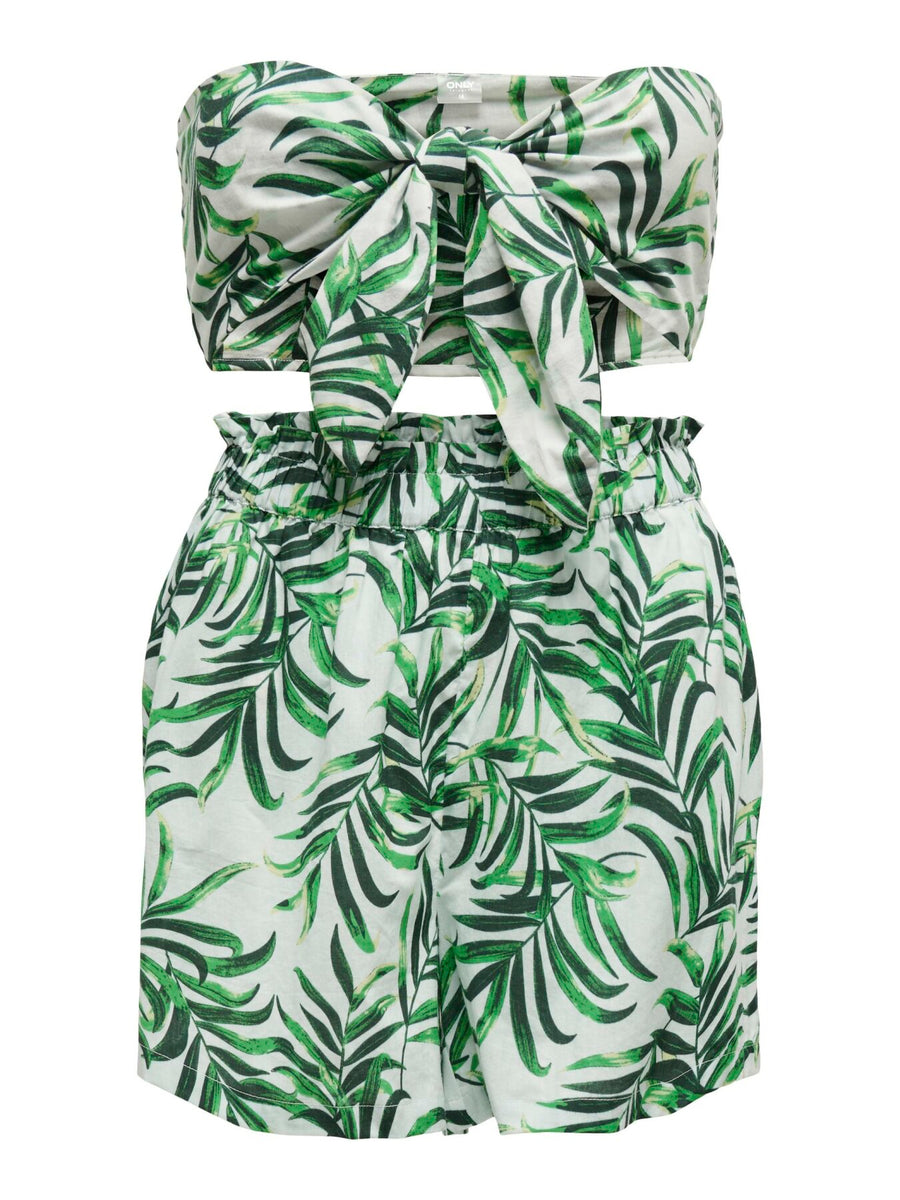 Bandeau Top & Short Set "gldMIRA" in grün/weiß