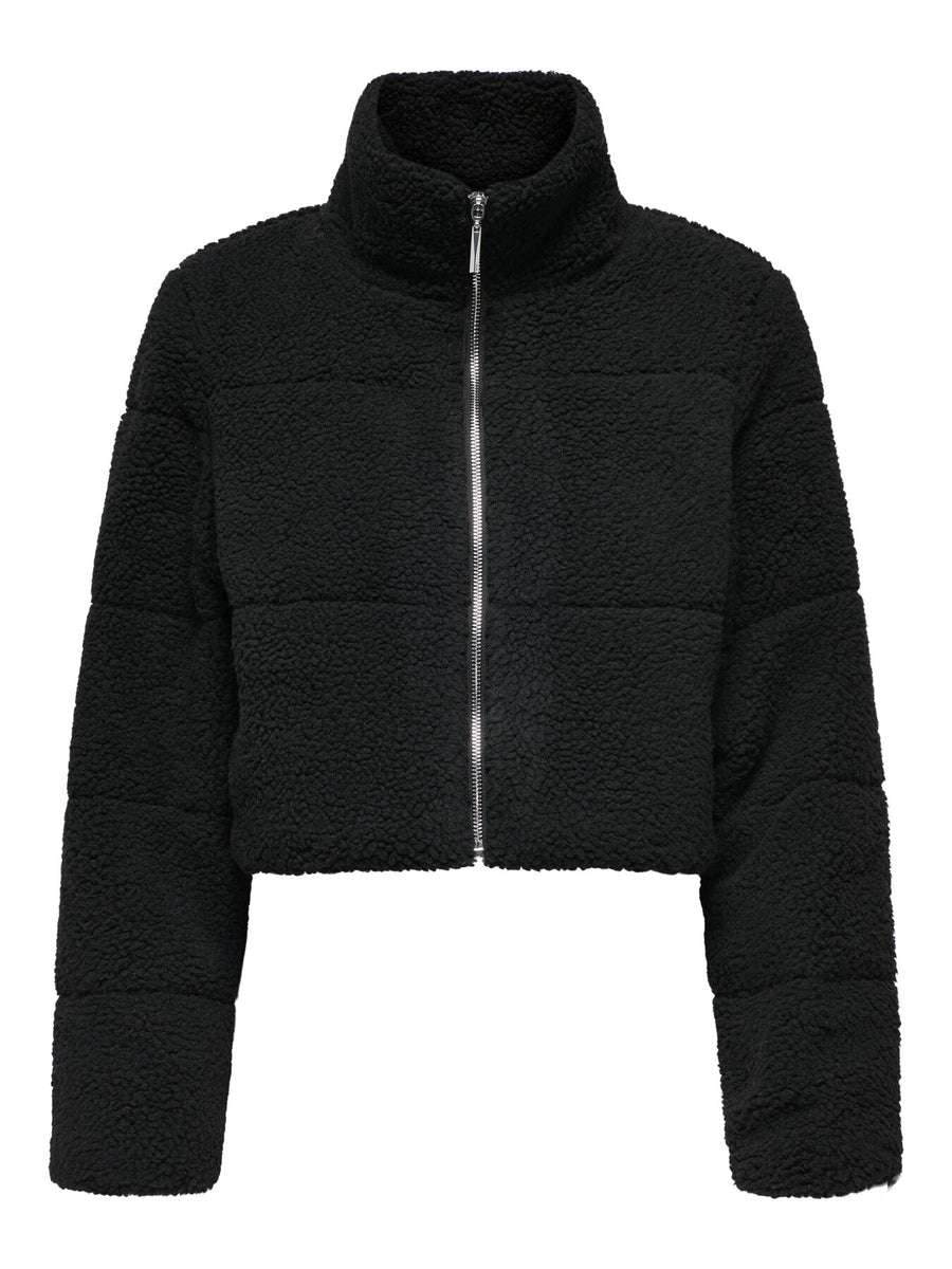 Kurze Teddyjacke "gldSANDRA" in schwarz