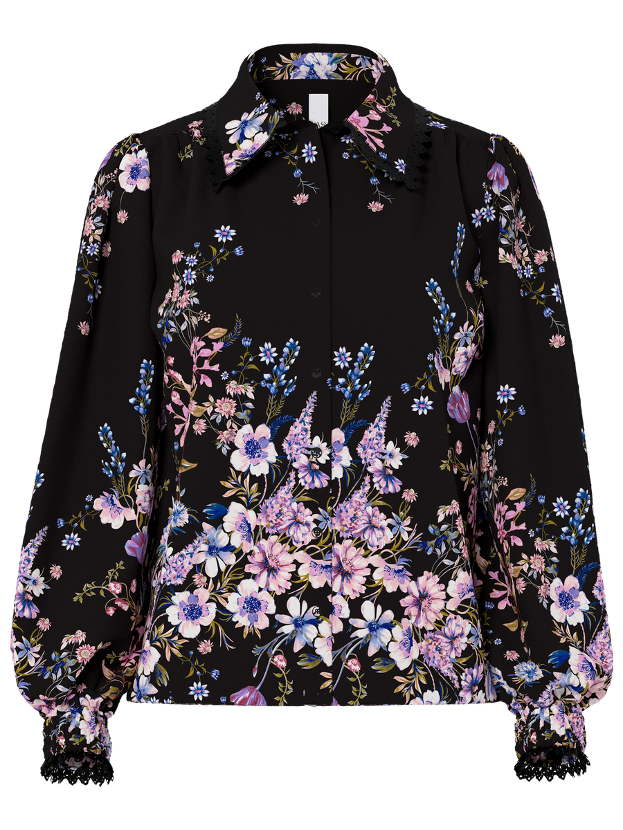 Edle Blümchenbluse "gldTILERA" in Black