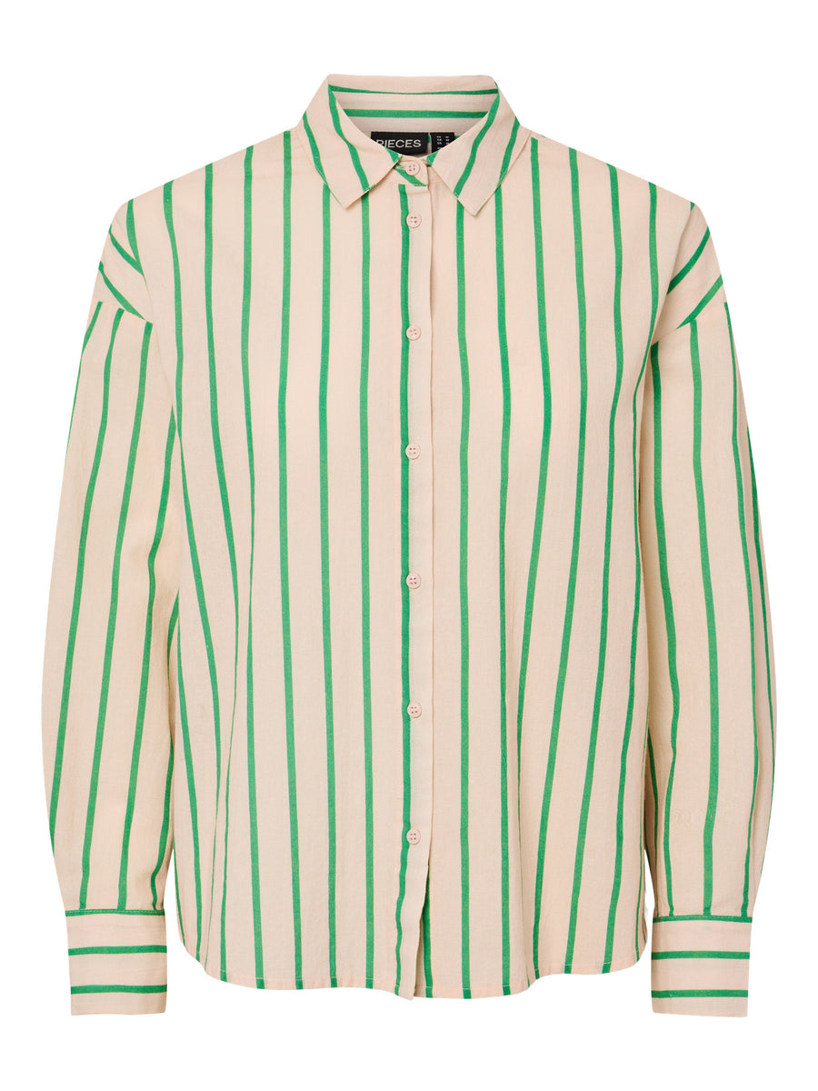 Gestreifte Bluse "gldJAVIA" in Pale Peach und Pepper Green