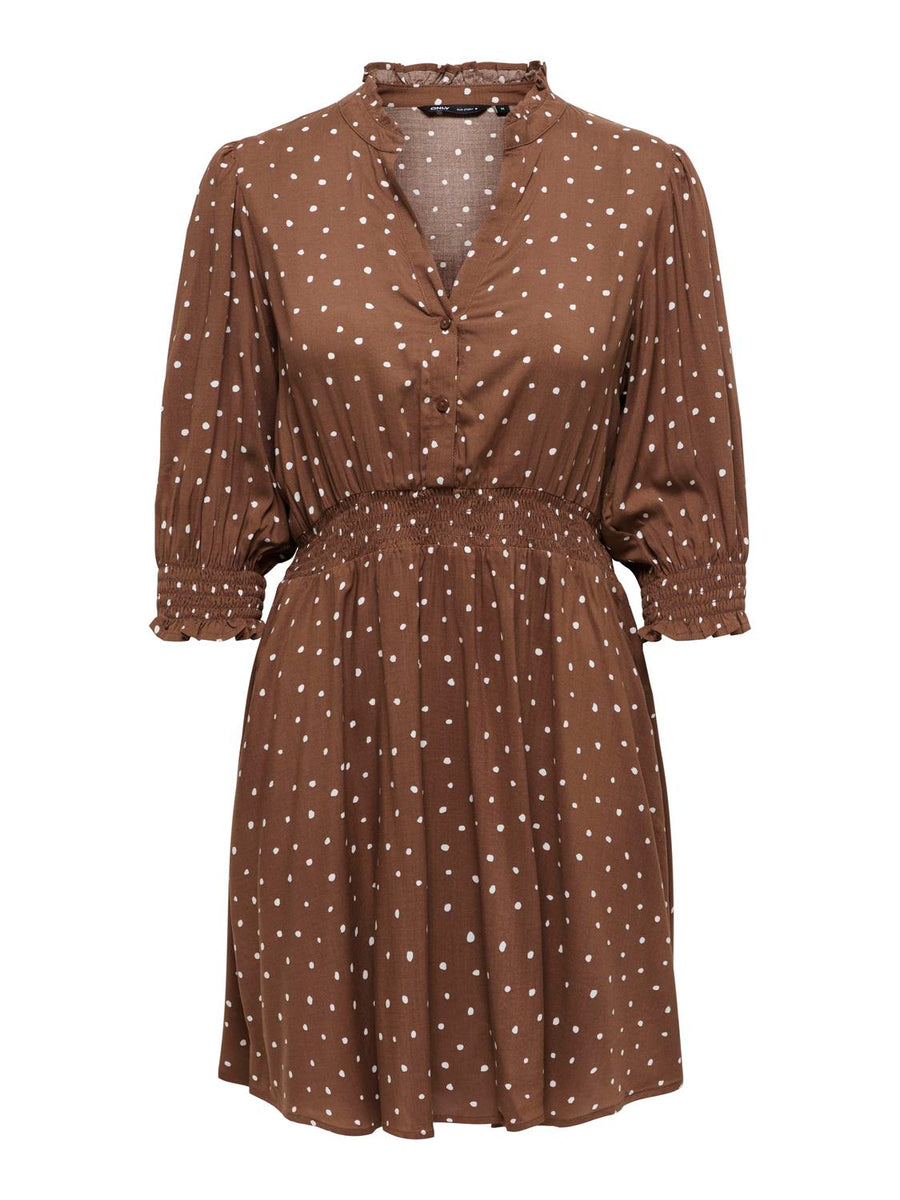 Midi-Dress "gldRAYA" in Cocoa Brown