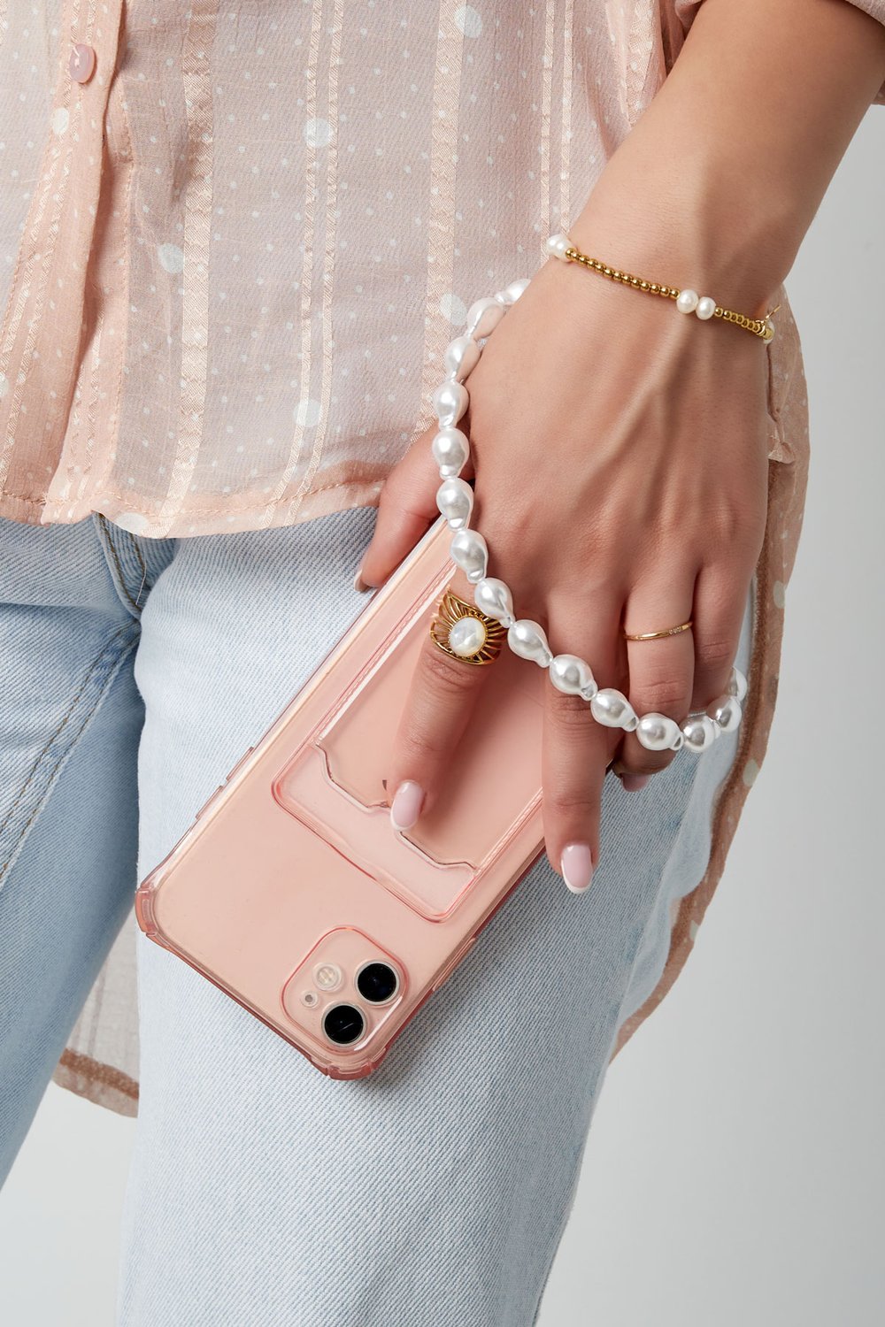 Handykette "gldLUISA" mit Perlen