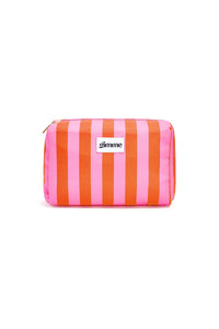 Große Make-up-Bag "gldSTRIPES" in orange/rosa