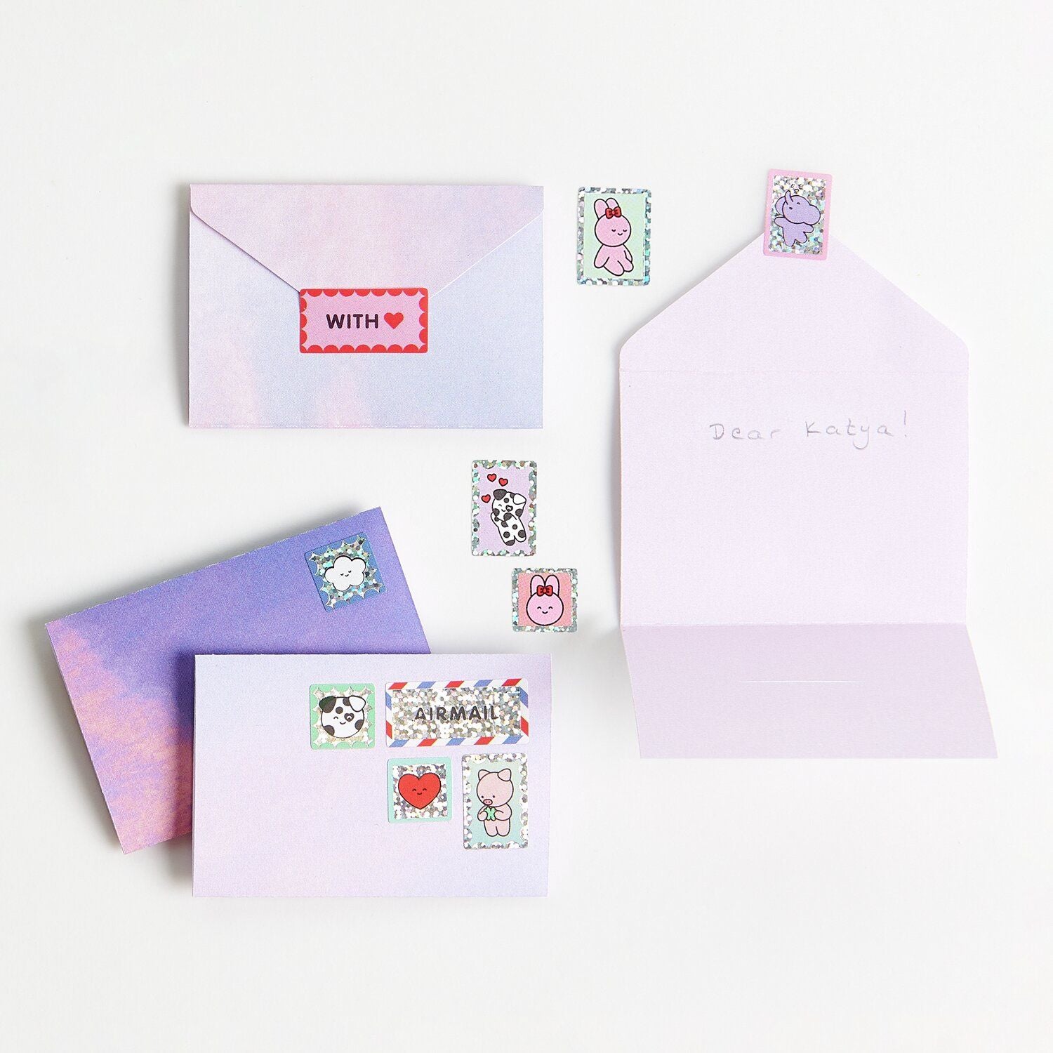 Love-Letter-Set "gldEVI" mit Himmelmotiven