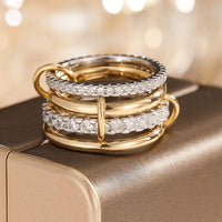 Steckring "gldGINEVRA" in gold mit Steinchen