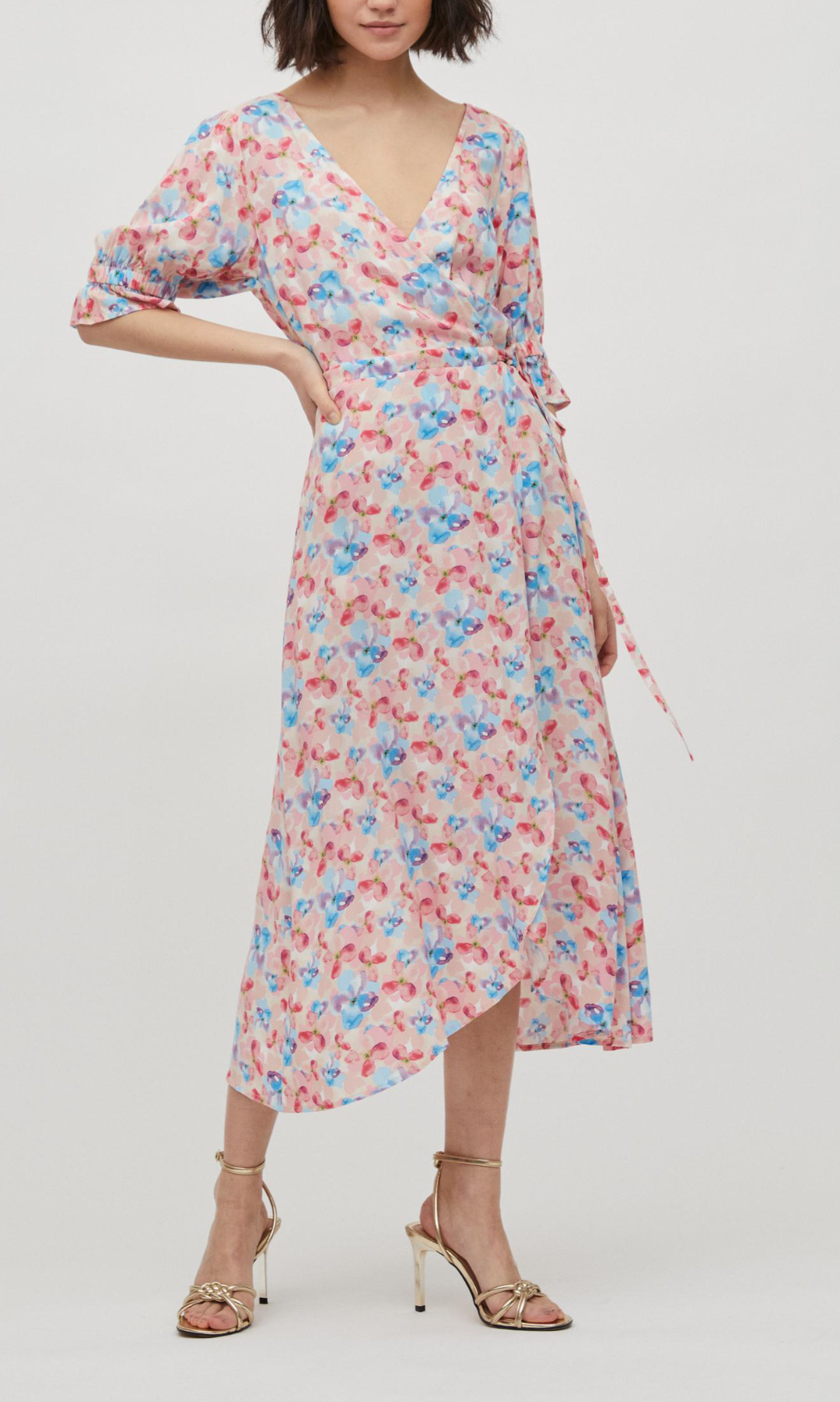 Wickelkleid "gldELEGANCE" aus nachhaltiger Viskose Apricot Ice