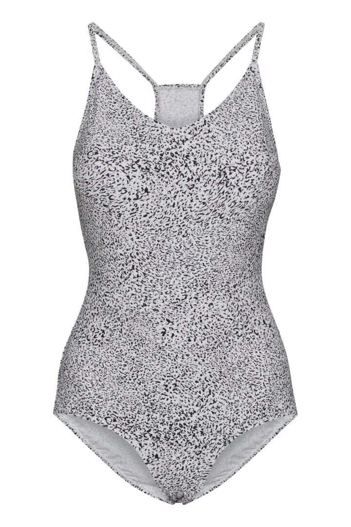 Badeanzug "gldDEE" mit dezentem Animalprint Cloud Dancer