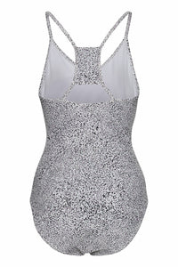 Badeanzug "gldDEE" mit dezentem Animalprint Cloud Dancer