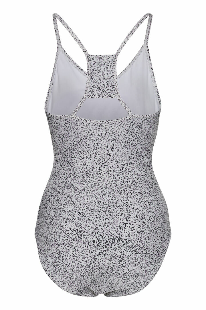 Badeanzug "gldDEE" mit dezentem Animalprint Cloud Dancer