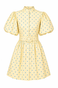 Kleid "gldCECILIA" mit Polka-Dots in gelb