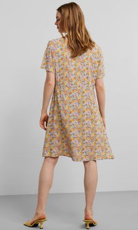 Geblümtes Hemdkleid "gldMY" in gelbtönen
