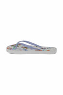 Zehentrenner Sandale "gldWAVE" mit Blumenmuster Chambray Blue