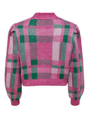 Strickjacke mit Jacquard-Muster "gldKELLY" in Pink Flambé