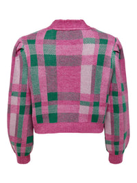 Strickjacke mit Jacquard-Muster "gldKELLY" in Pink Flambé