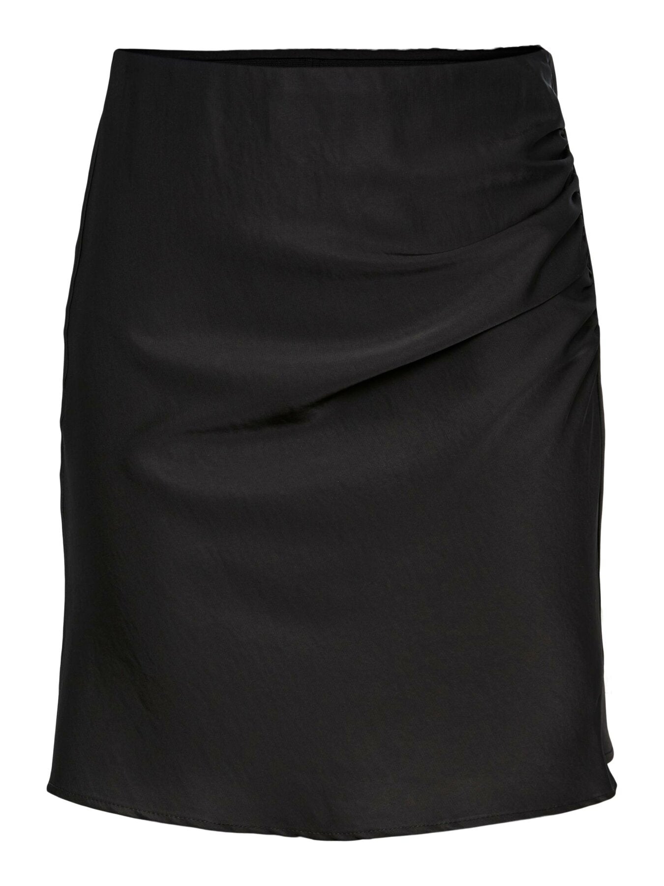 Kurzer Rock "gldSTELLADRAPE" in glänzendem schwarz