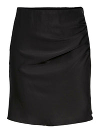 Kurzer Rock "gldSTELLADRAPE" in glänzendem schwarz