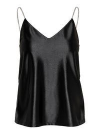Top mit Glitzerträgern "gldSUSAN" in Black