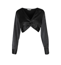 Croptop "gldCOSMO" in glänzendem schwarz