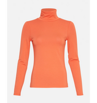 Langärmliges Top mit Rollkragen “gldOLIVIE" in rot-orange