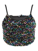 Croptop "gldOLINE" mit Glitzernden Pailletten