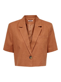 Kurzer Blazer "gldLUDOLINEN" in terrakotta
