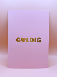 Postkarte "gldGOLDIG" in gold