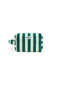 Gestreifte Makeup-Bag "gldULLA" in grün