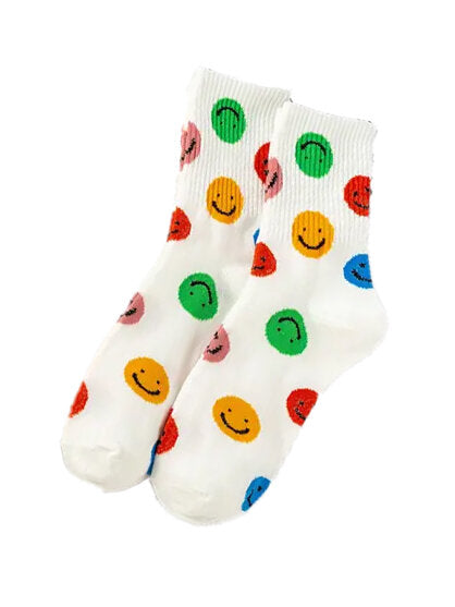 Socken "gldALEXA" mit ausgemalten Smileys