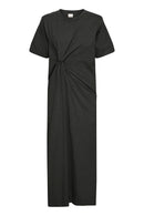 Langes Baumwollkleid "gldOVULA" in Schwarz