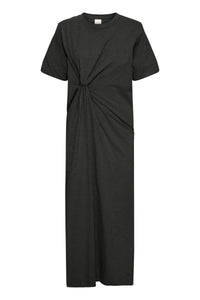 Langes Baumwollkleid "gldOVULA" in Schwarz