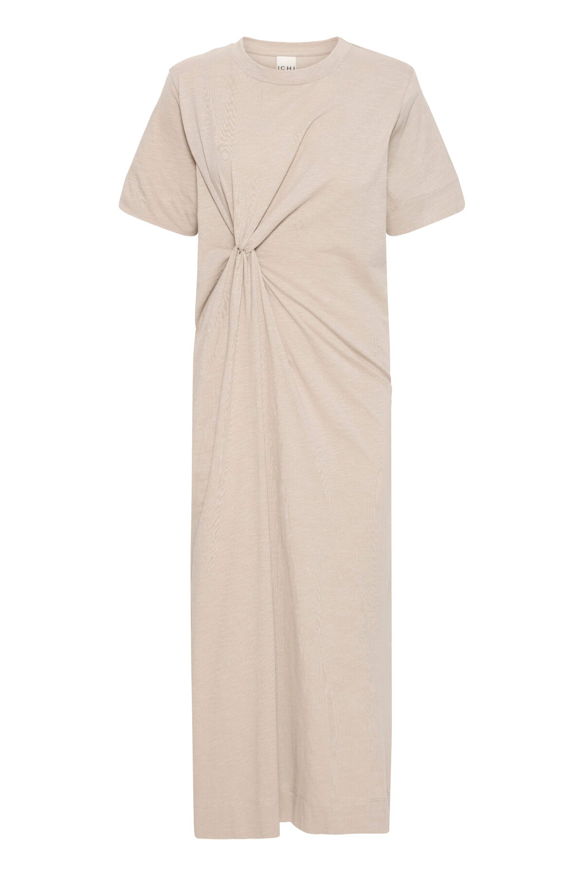 Langes Baumwollkleid "gldOVULA" in Taupe