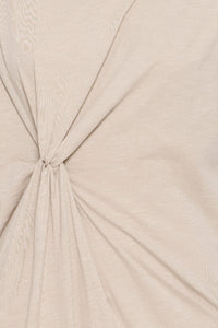 Langes Baumwollkleid "gldOVULA" in Taupe