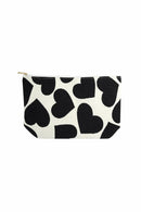 Makeup Tasche "gldELENA" mit Herzchen in schwarz/weiß