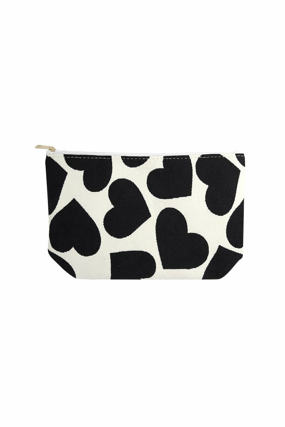 Makeup Tasche "gldELENA" mit Herzchen in schwarz/weiß