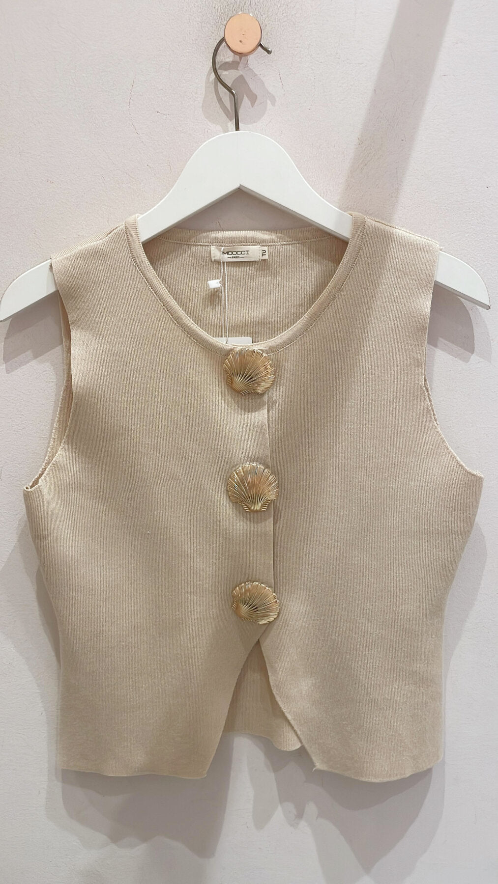 One Size Muscheltop "gldSERENA" in beige