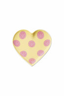 Süßer Dekoteller "gldFRILA" gelb mit rosa Smileys in klein