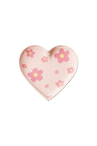 Süßer Dekoteller "gldFRILA" rosa mit Blumen