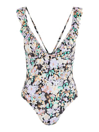 Badeanzug "gldVADA" mit Blumenprint und Rüschendetails Black/ Multi Flow