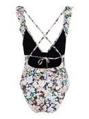 Badeanzug "gldVADA" mit Blumenprint und Rüschendetails Black/ Multi Flow