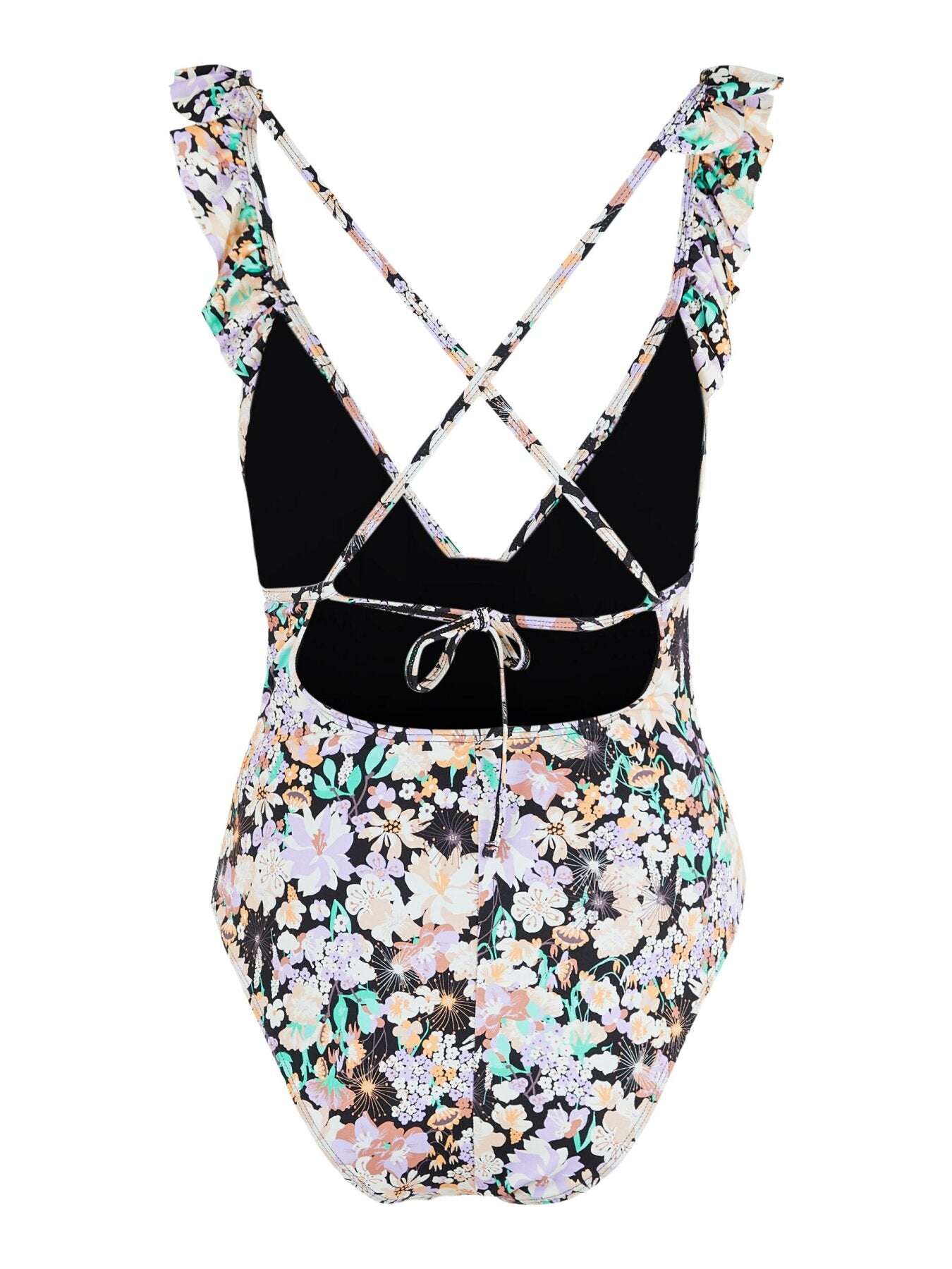 Badeanzug "gldVADA" mit Blumenprint und Rüschendetails Black/ Multi Flow