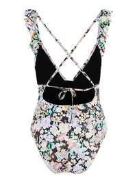 Badeanzug "gldVADA" mit Blumenprint und Rüschendetails Black/ Multi Flow