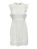 Kurzes Kleid "gldNEW KARO" in Cloud Dancer