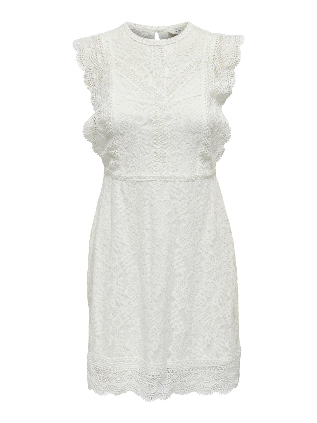Kurzes Kleid "gldNEW KARO" in Cloud Dancer