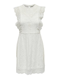 Kurzes Kleid "gldNEW KARO" in Cloud Dancer