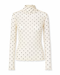 Punkteshirt "gldCELESTE" aus transparentem Mesh in weiß