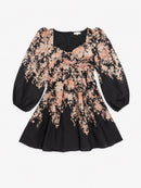 Kurzes Kleid "gldVITTORIA" mit zauberhaftem Blumenprint in schwarz