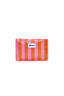 Flache Make-up-Bag "gldSTRIPES" in rosa/orange