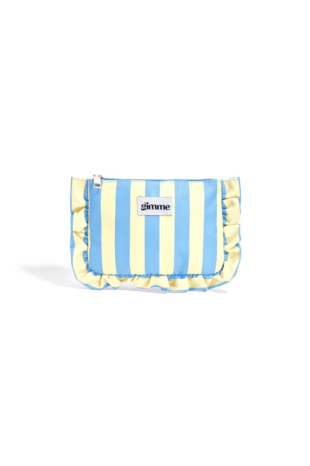 Gestreifte Makeup-Bag "gldVERA" in türkis/gelb